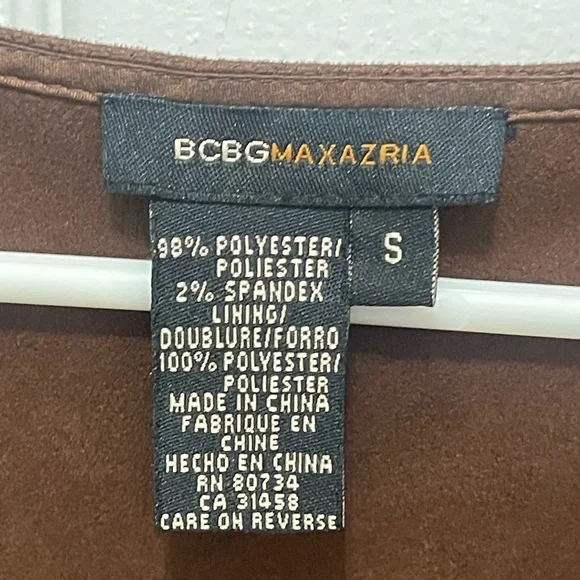 BCBGmaxazria dress sleeveless brown dress zip up in the side small - Picture 4 of 14